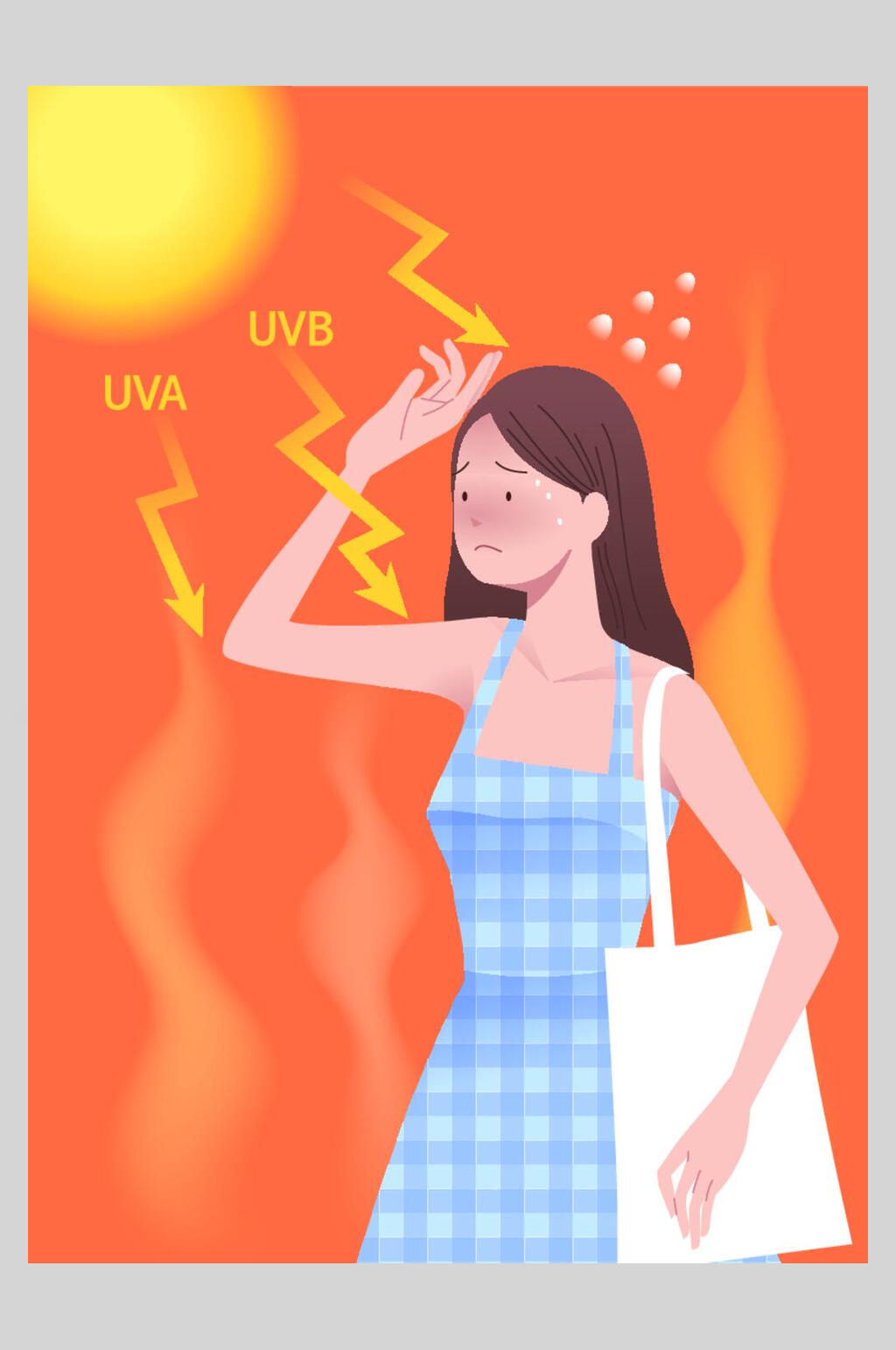 女孩大气美容护肤插画素材