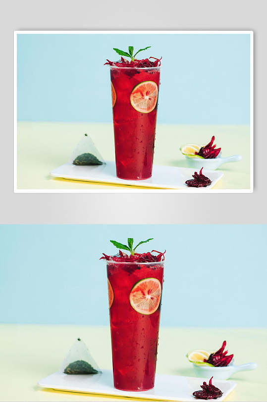 高端柠檬水食品美食水果茶摄影图
