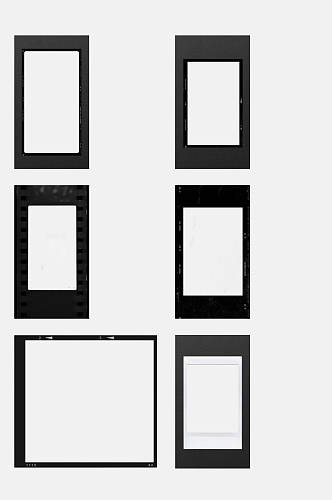 黑色胶片边框免抠素材