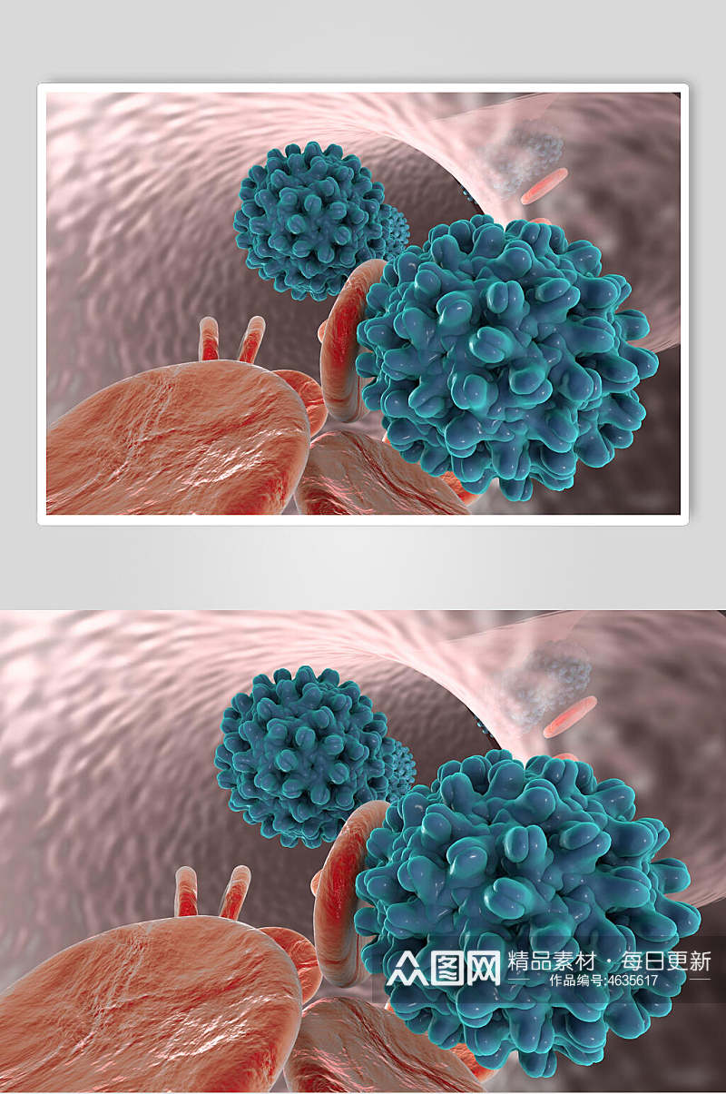 蓝色创意微生物分子图片素材