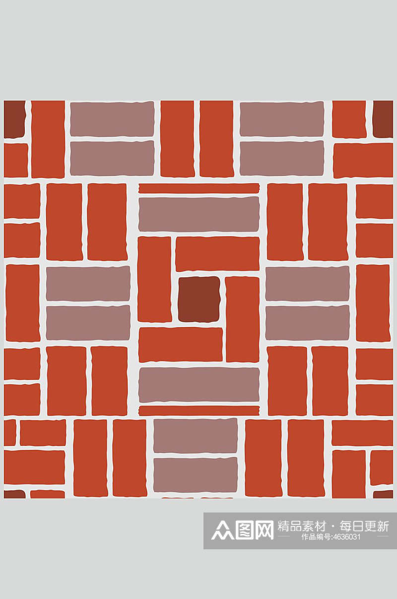 红色仿砖拼图墙砖贴图素材