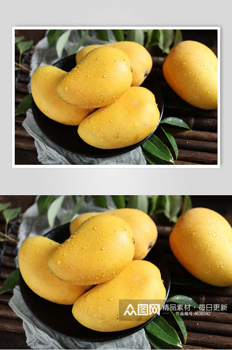 黄色芒果水果摆饰摄影图素材