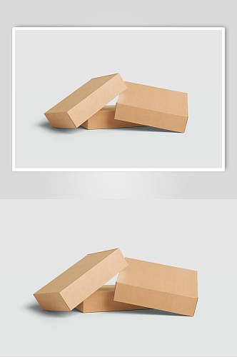 创意立体快递包装箱子样机