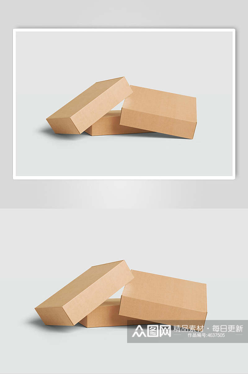 创意立体快递包装箱子样机素材
