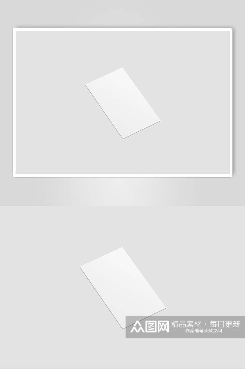 白色空白卡片长方形标签样机素材