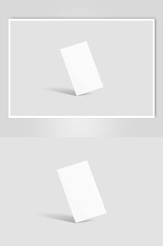 白色简约长方形标签样机