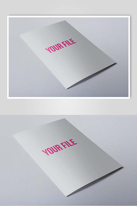奈白色封面企业品牌画册样机