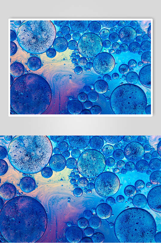 圆形蓝色微生物分子图片