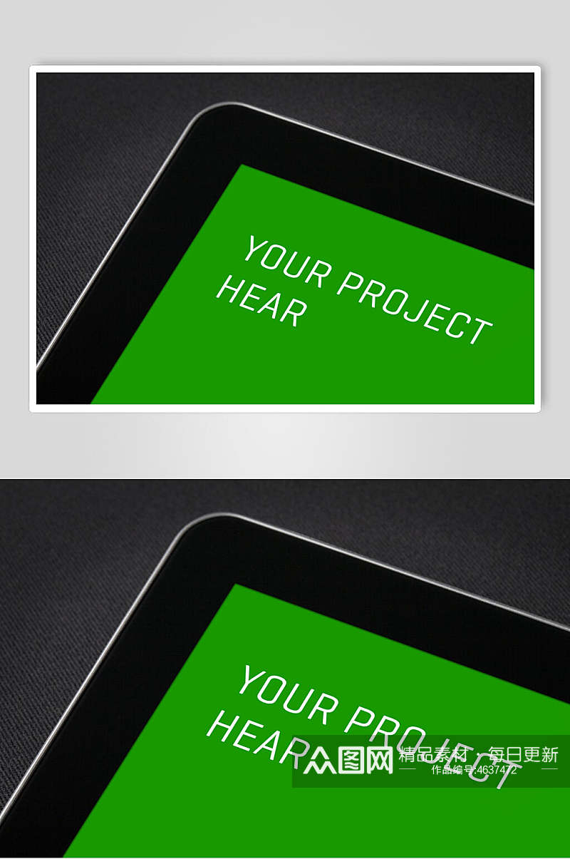 创意绿色英文手机电脑显示屏样机素材