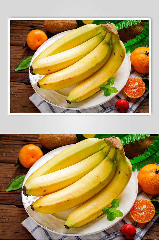 横版香蕉水果摆饰摄影图