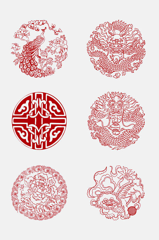 中国龙传统吉祥纹样免抠素材