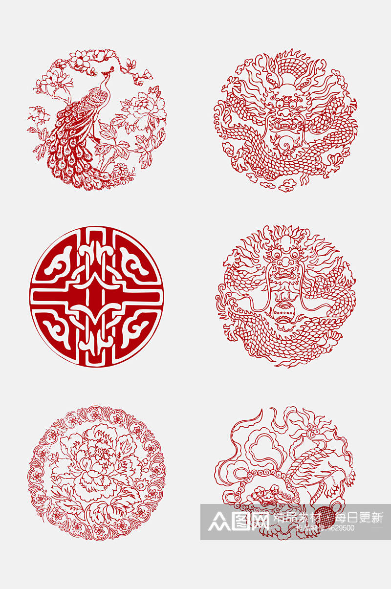 中国龙传统吉祥纹样免抠素材素材