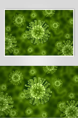 绿色简约微生物分子图片