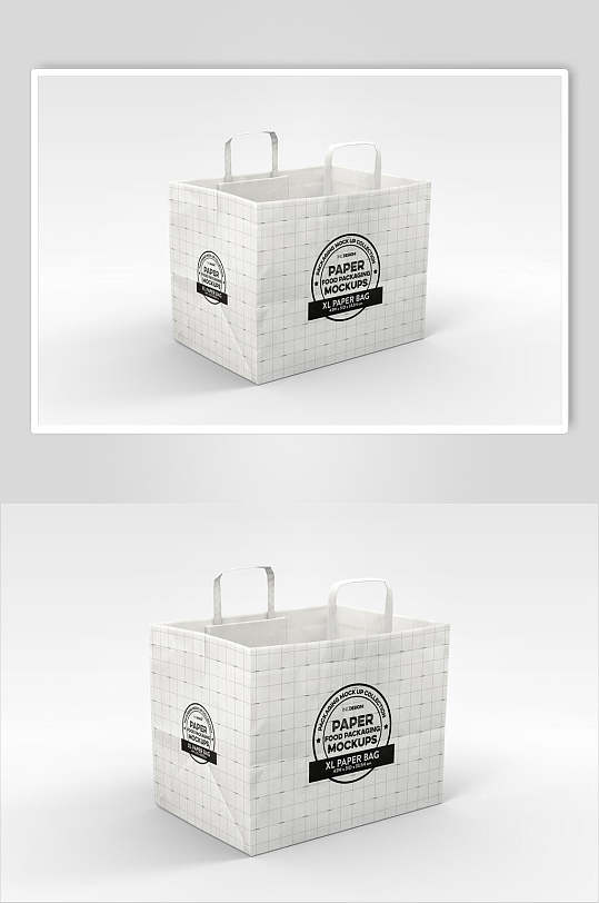 方形手提纸带外卖包装盒样机