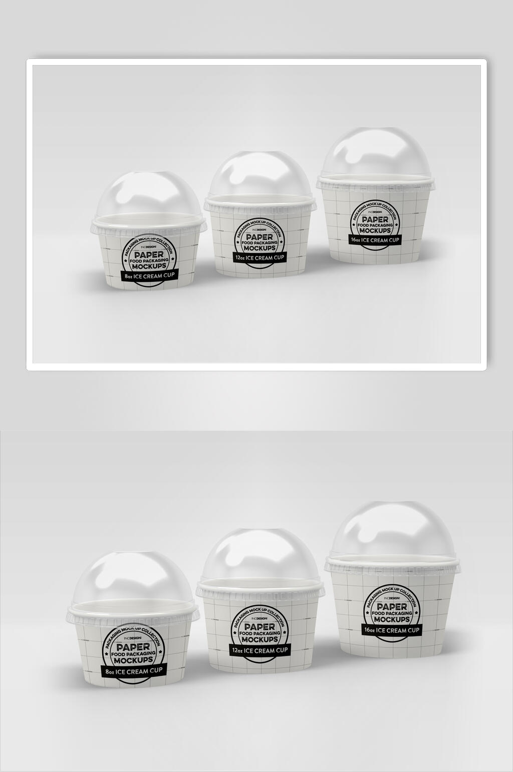 创意三个食品包装盒样机素材