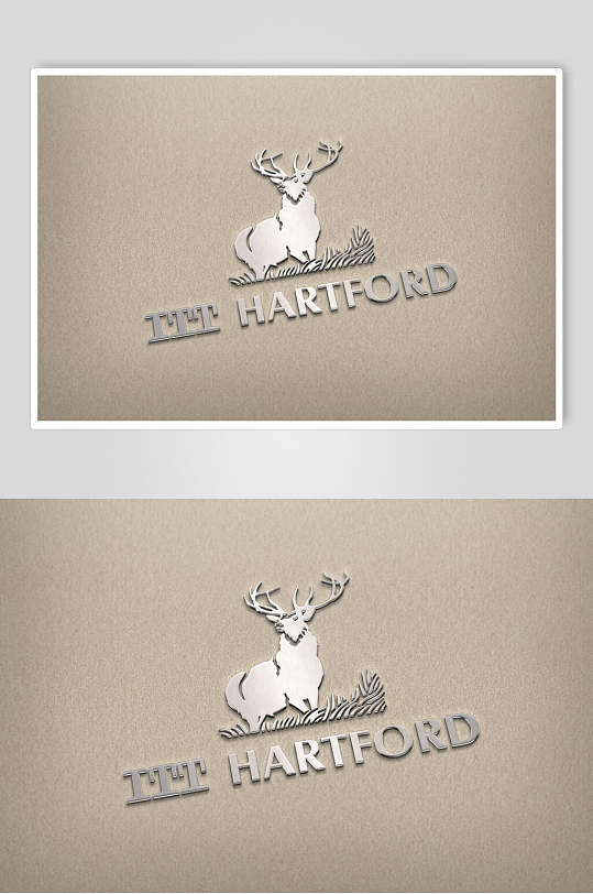质感麋鹿英文标志logo样机