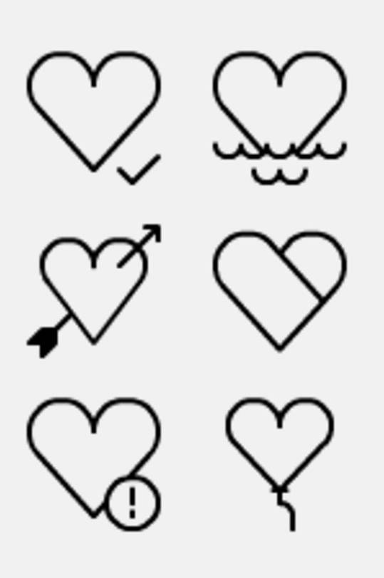 线性心型图标免抠素材