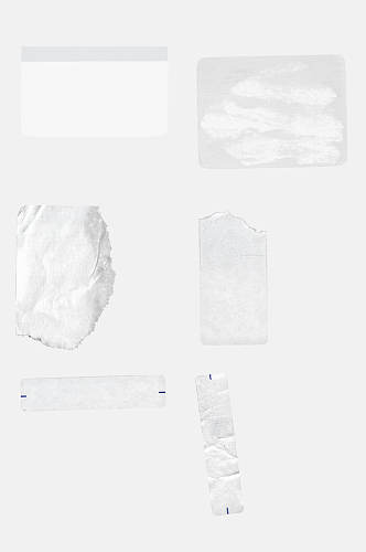 白色复古撕纸免抠素材