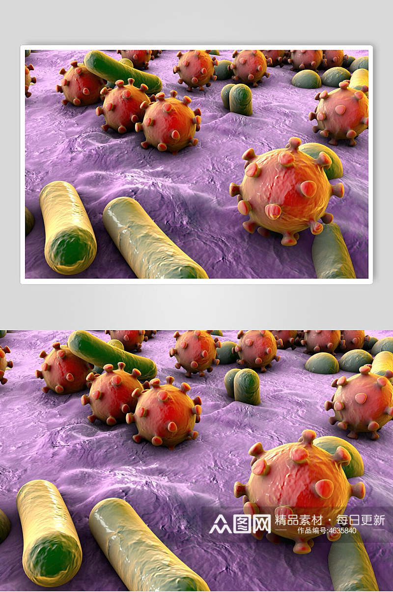 紫色背景微生物分子图片素材