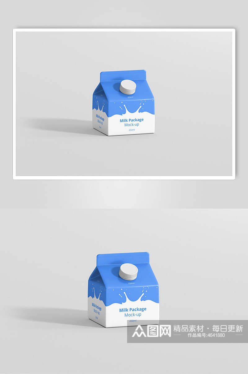 经典设计牛奶饮品纸盒样机素材