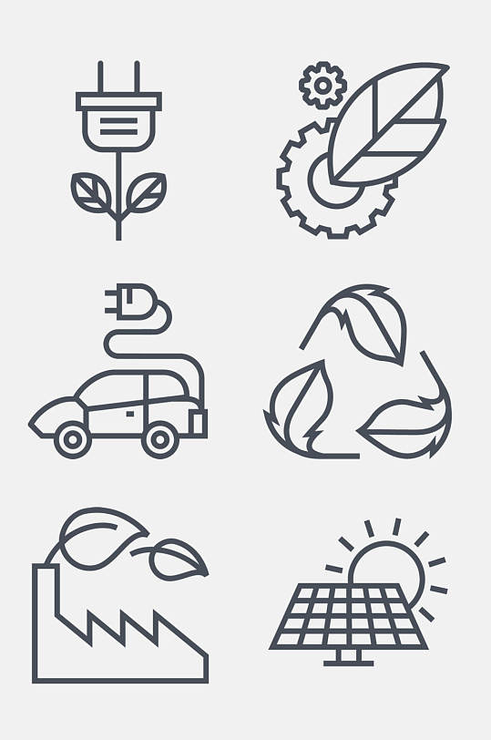 线性生态循环图案免抠素材