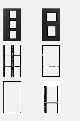 黑白胶片边框免抠素材