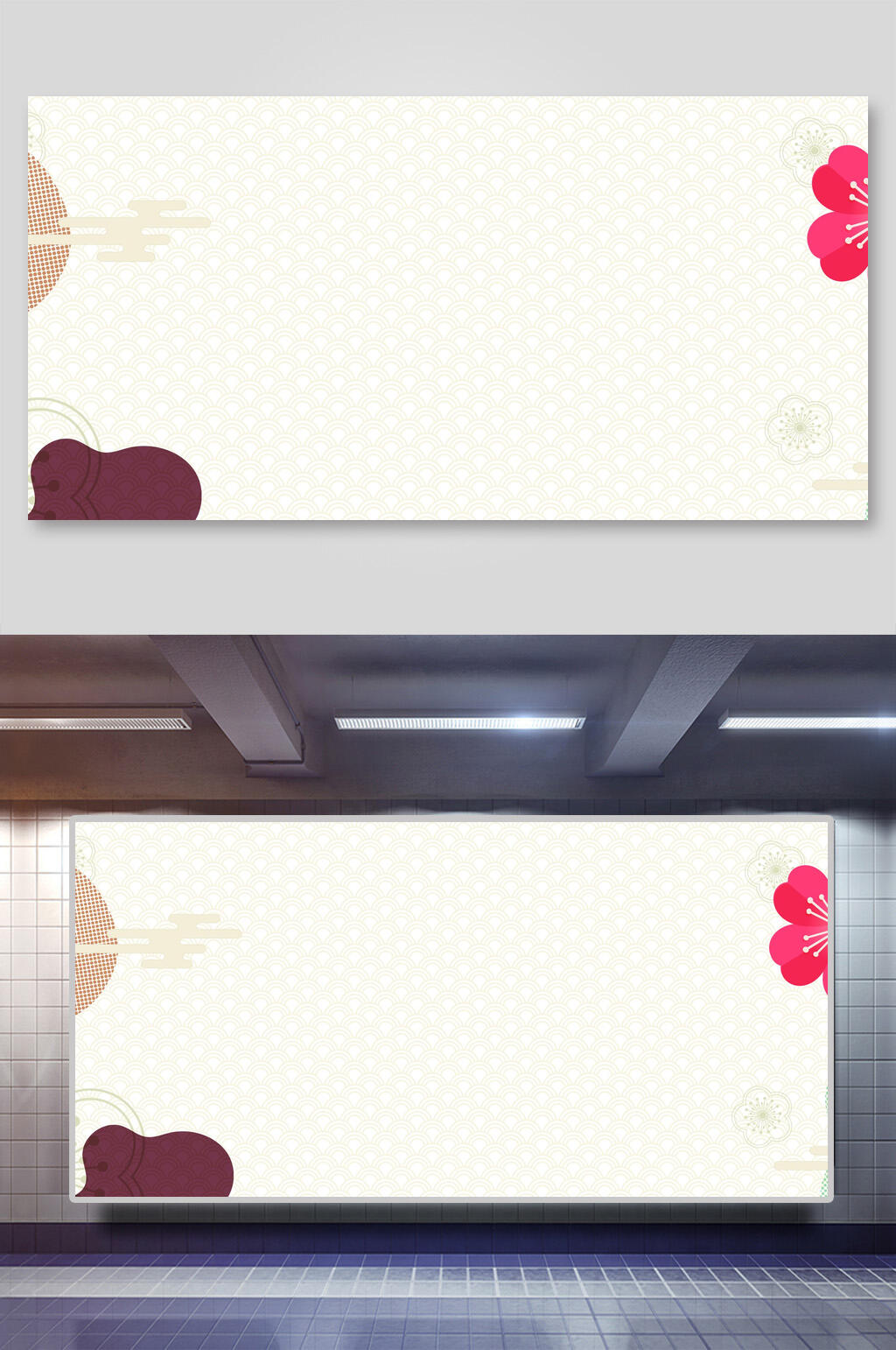 简约古典banner矢量背景素材