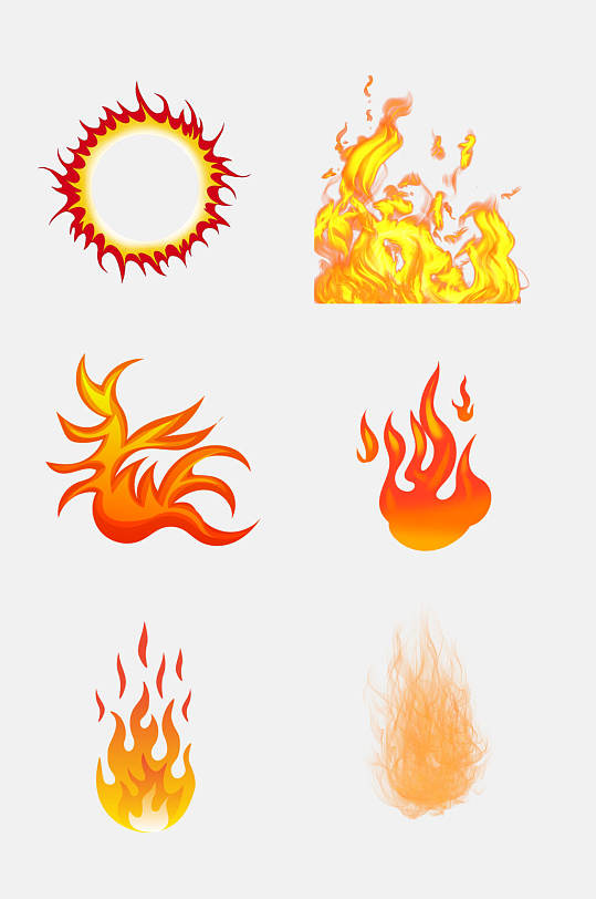 红金卡通火焰免抠素材