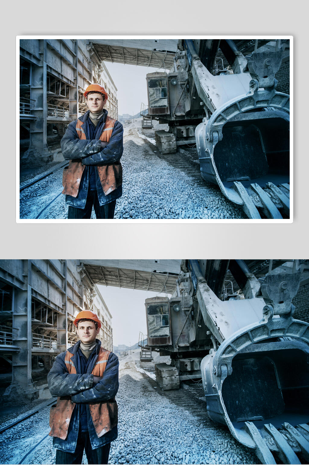 简约建筑工地挖掘机摄影图素材