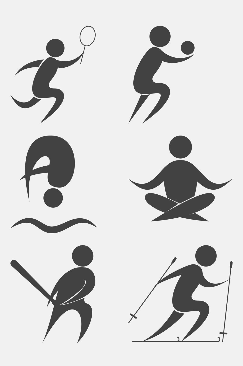 滑雪跳水奥运项目图标免抠素材