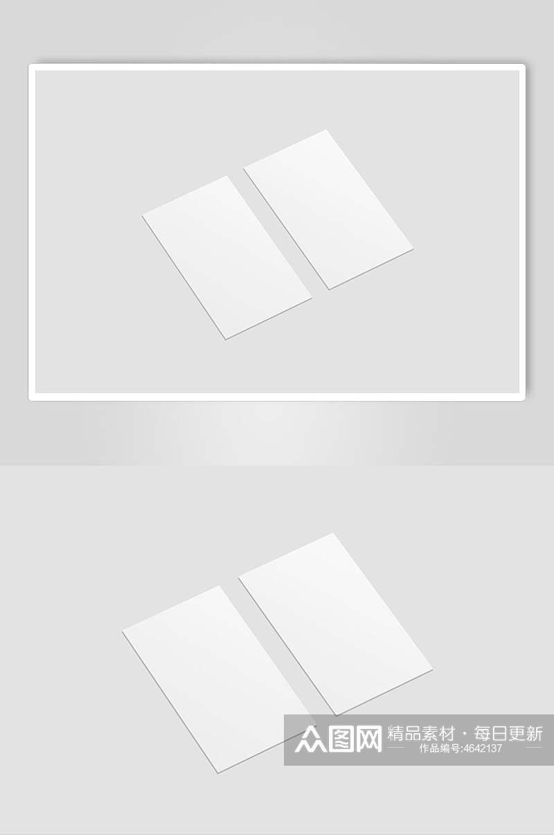 白色经典长方形标签样机素材