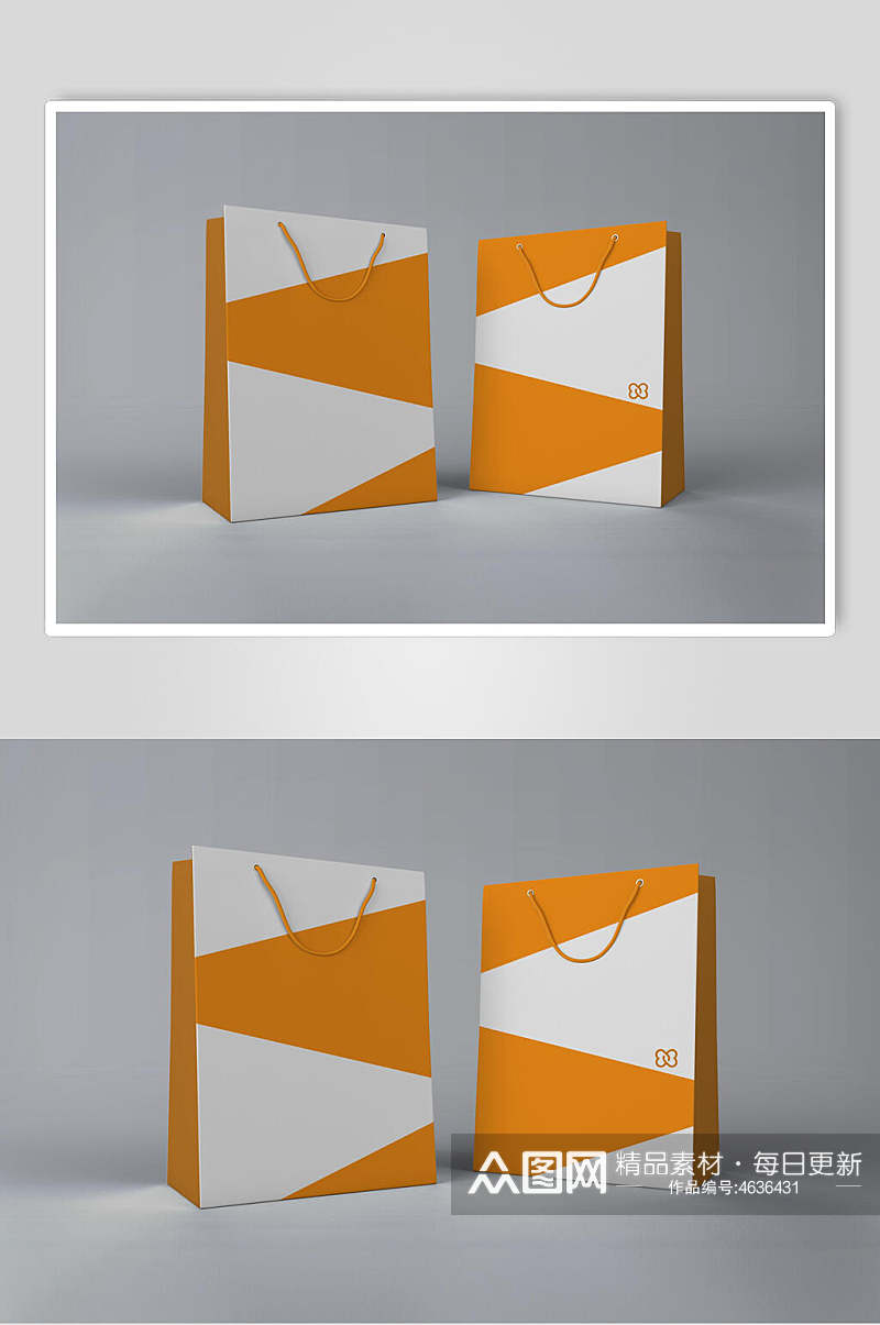 橙色纸带包装礼盒样机素材