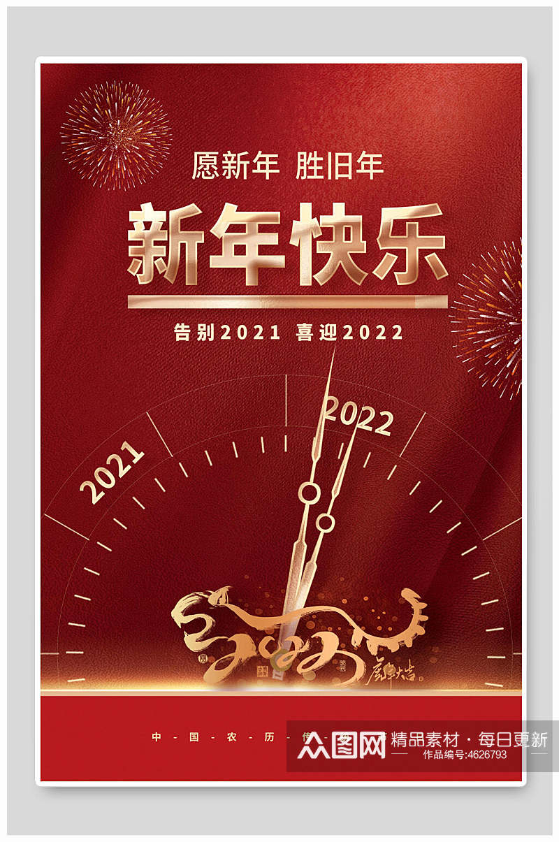 新年快乐虎年喜庆商场宣传海报素材