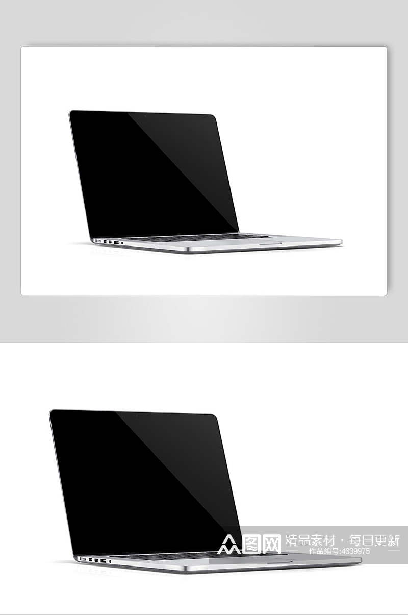 简约黑白手机电脑显示屏样机素材