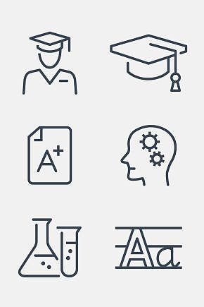 学士帽线性图标免抠素材素材下载-众图网