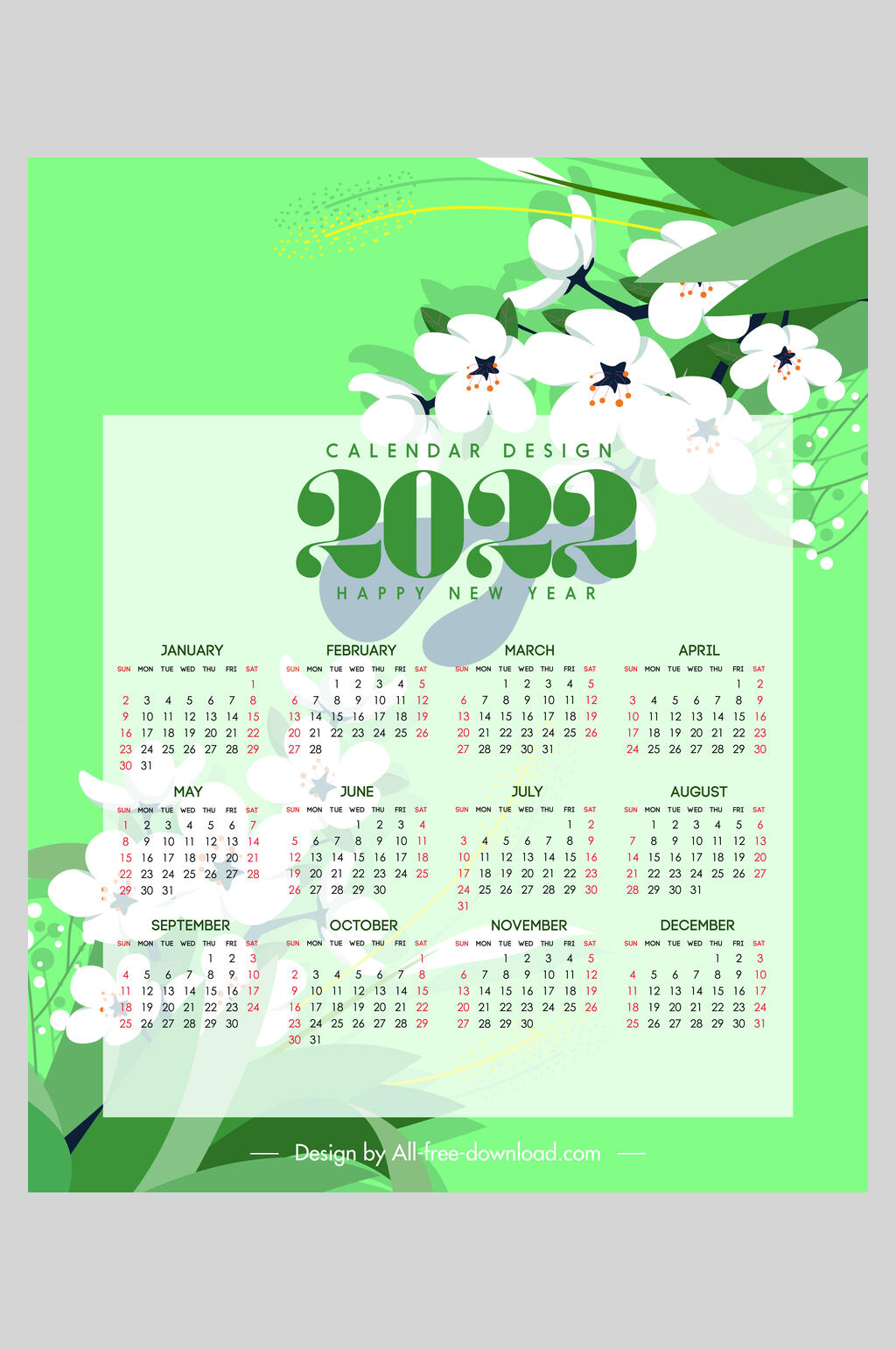 青色竖版虎年挂历素材