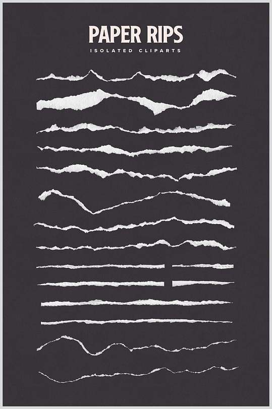 灰色纸张撕裂边缘素材