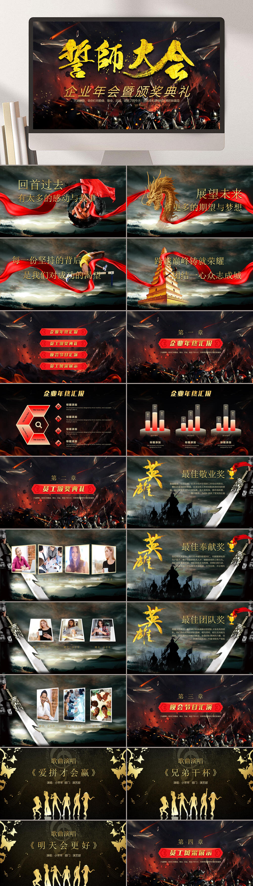 企业年会誓师大会PPT素材