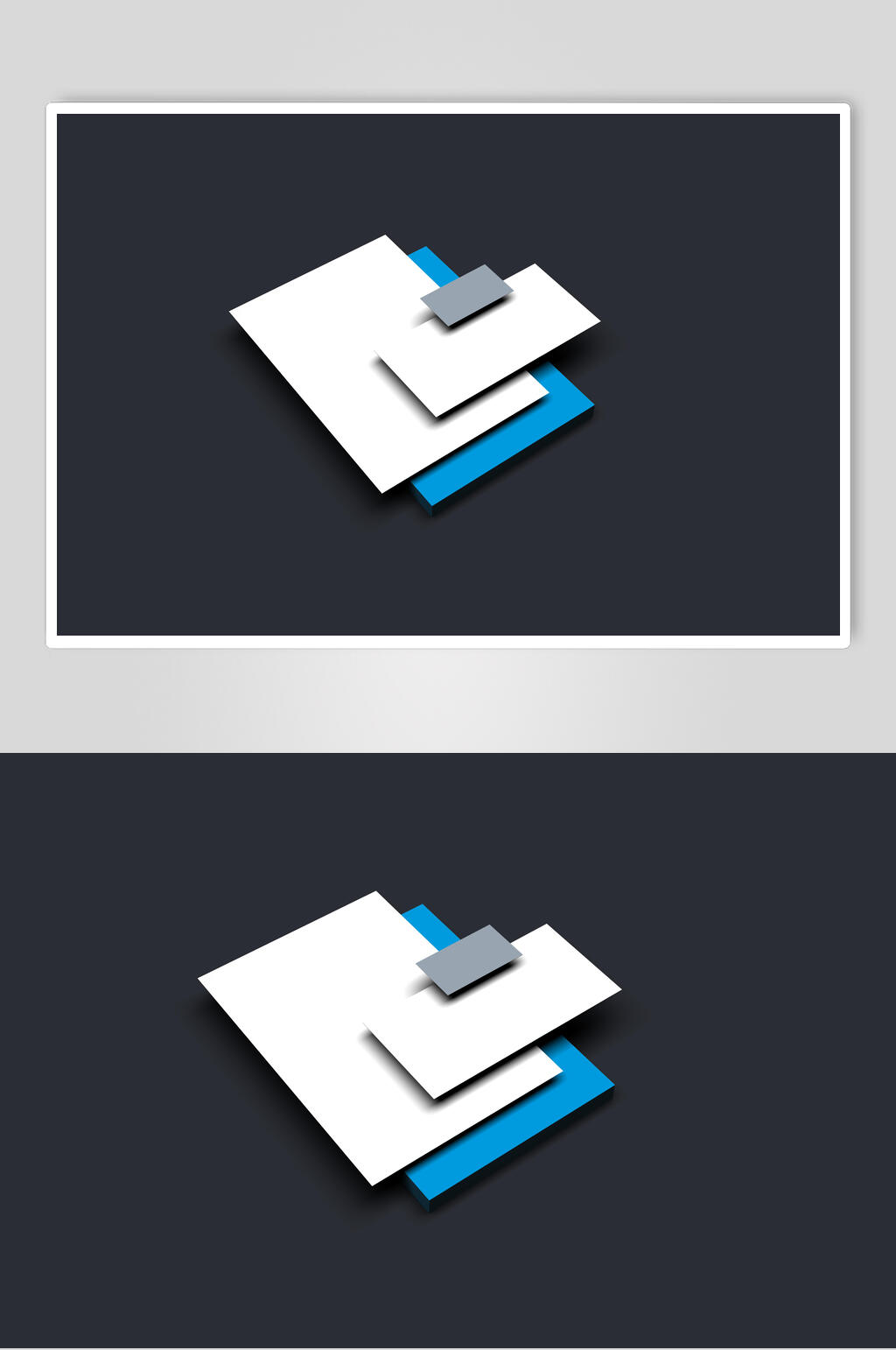 蓝白色品牌VI样机素材