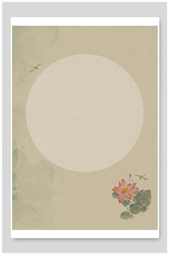 荷花工笔画背景素材