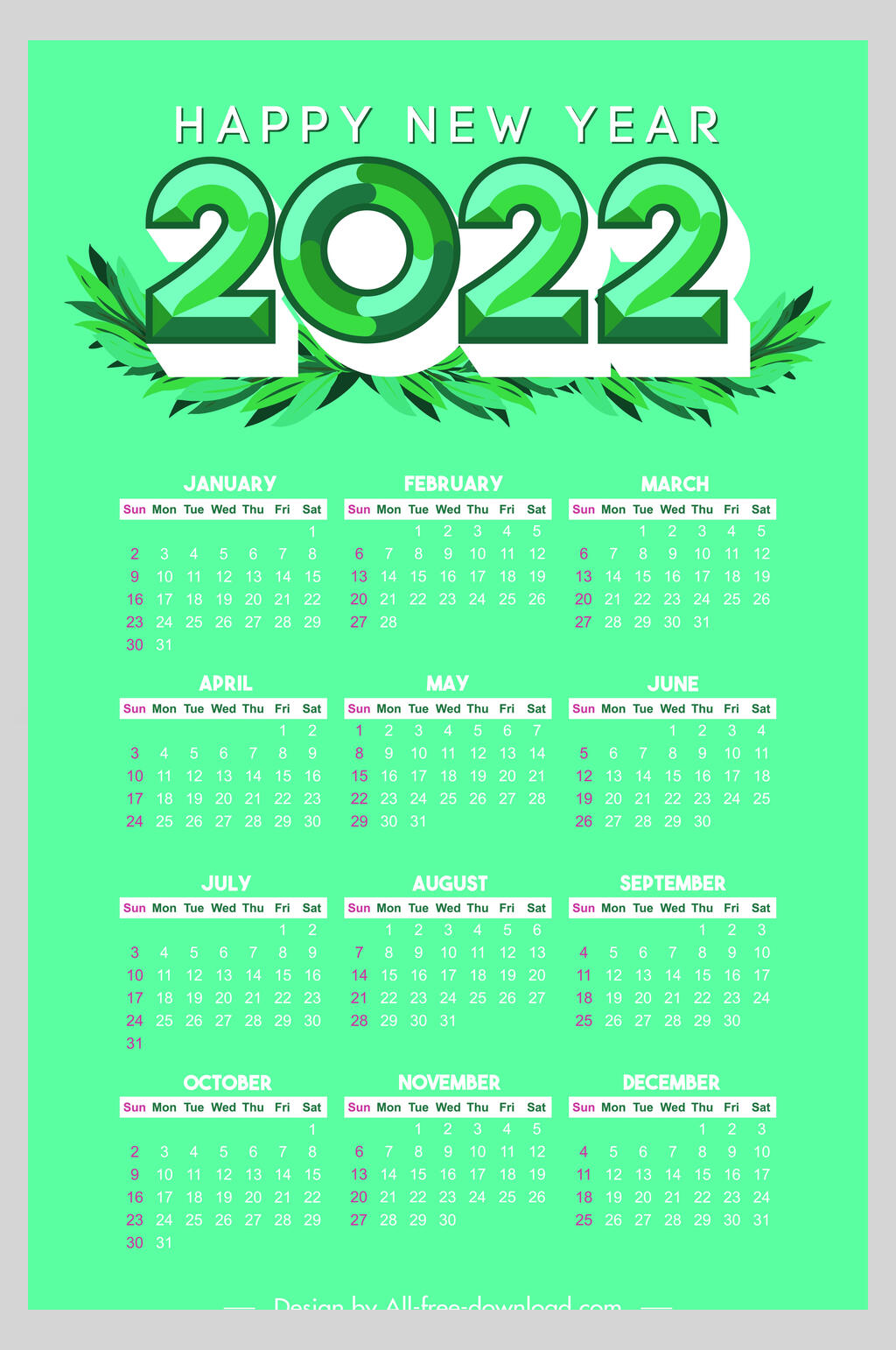 竖版青色虎年挂历素材