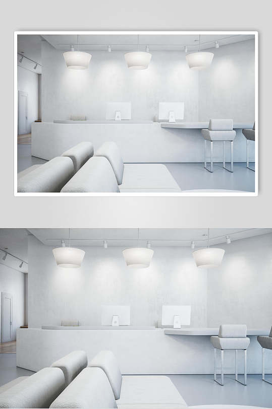 白色空白免扣形象墙样机