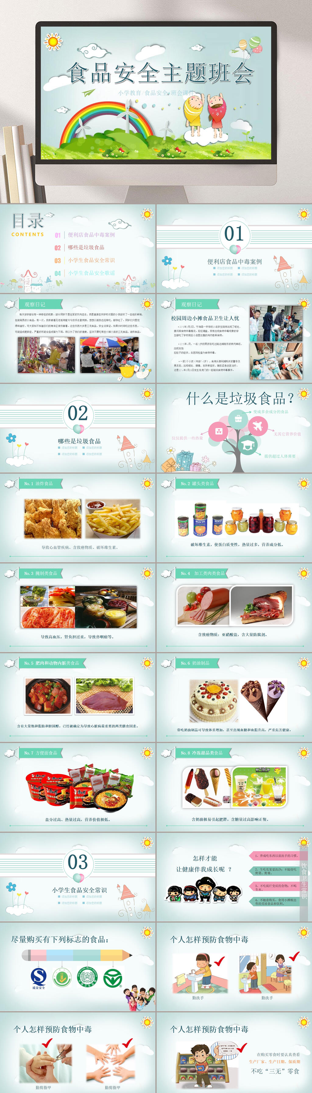 食品安全主题班会汇报PPT素材