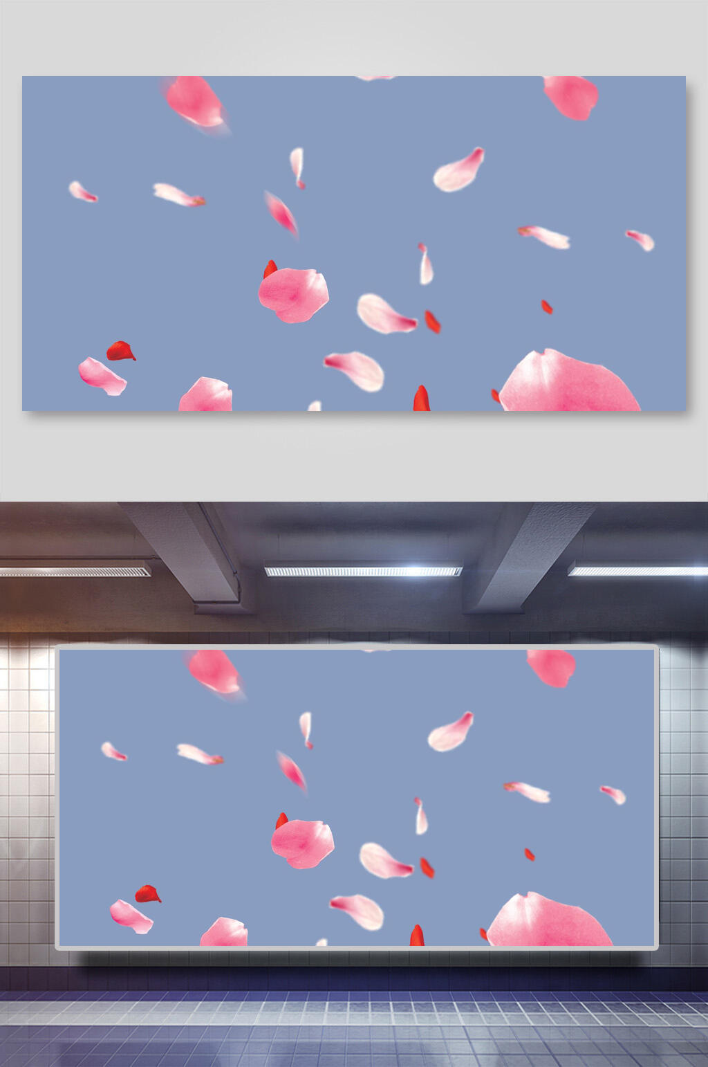 横版玫瑰花瓣花瓣装饰背景素材