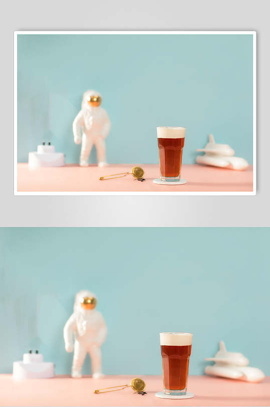 清新乌龙茶水果饮品摄影图
