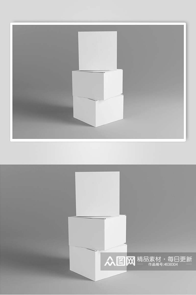 创意几何礼盒包装贴图样机素材