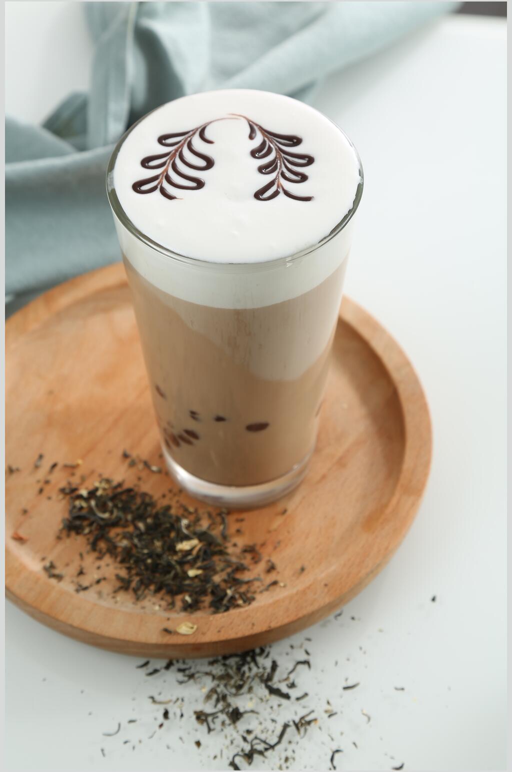 咖啡摆拍奶茶背景图素材