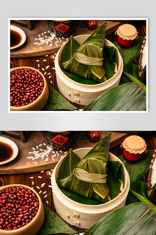 中国风场景端午节粽子传统美食摄影图片