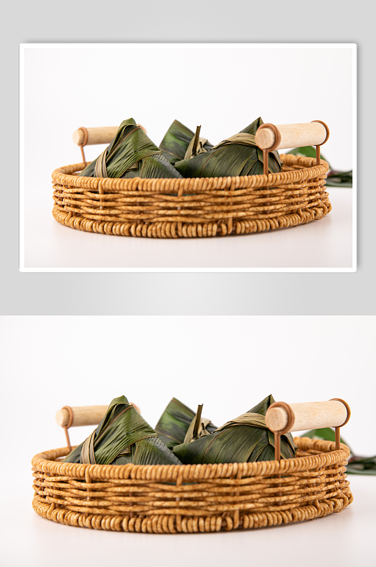 端午节蒸笼粽叶粽子传统美食摄影图片