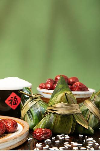 端午节中式场景粽子传统美食摄影图片